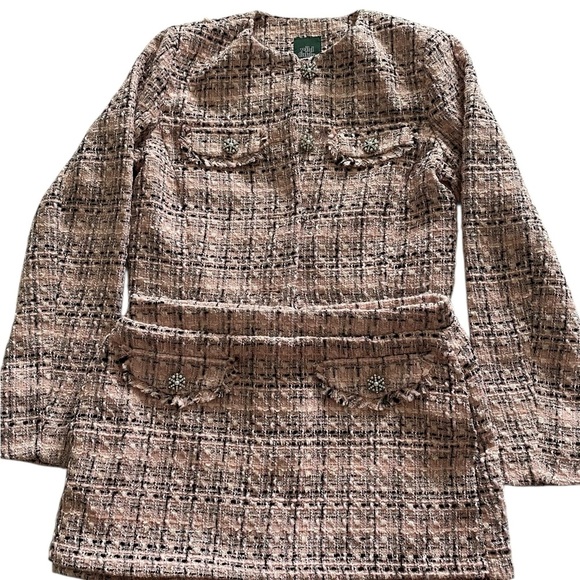wild fable Pants - Wild Fable Pink Tweed Jacket + Skirt Set
Jacket Size: XXS
Skirt Size: Small